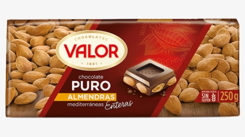Chocolate Puro Con Almendras Mediterráneas - Chocolate Con Leche De Almendras, HD Png Download, Transparent PNG
