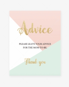 Printable Pastel Baby Shower Advice Sign By Littlesizzle - Graphic Design, HD Png Download, Transparent PNG