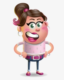 Cute Casual Girl Vector 3d Cartoon Character Aka Molly - Cartoon, HD Png Download, Transparent PNG