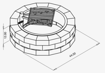 Compact Fire Pit Kit With Grill - Sketch, HD Png Download, Transparent PNG