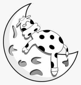 Cow Sleeping On The Moon Svg Clip Arts - La Vaca Y La Luna, HD Png Download, Transparent PNG