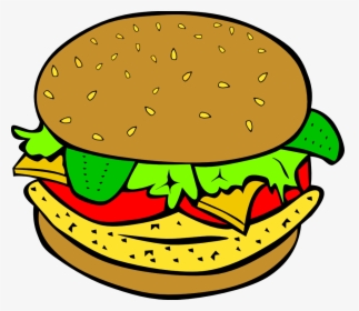 Burger Clipart - Food Clipart, HD Png Download, Transparent PNG