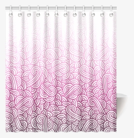 Gradient Pink And White Swirls Doodles Shower Curtain - Paisley, HD Png Download, Transparent PNG