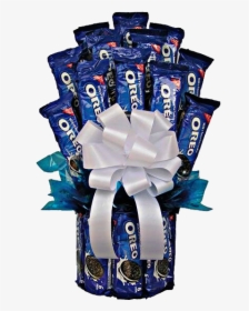 #blue #white #bow #oreos #cookies #sweet #gift #present - Flower Bouquet Oreo, HD Png Download, Transparent PNG