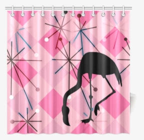 Midcentury Modern Atomic Starburst Vintage Retro Flamingo - Flamingo Retro Shower Curtain, HD Png Download, Transparent PNG