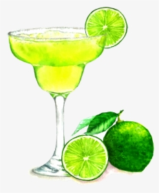 Ftestickers Watercolor Drink Cocktail Margarita - Margarita Drawing, HD Png Download, Transparent PNG