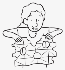 Person Unfolding Sheet Of Paper Which Has Holes Torn - Cartoon, HD Png Download, Transparent PNG