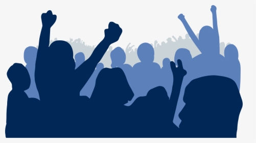 Cheering-crowd - Silhouette - Silhouettes Of People Cheering, HD Png Download, Transparent PNG