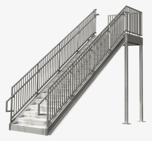 Commercial Mezzanine Metal Stairs - Transparent Steel Railing Png, Png Download, Transparent PNG