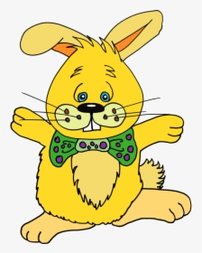Color Bunnies In Spanish And English Clip Art - Cartoon, HD Png Download, Transparent PNG