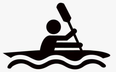 Kayaking Clipart Black And White - Kayaking Clip Art, HD Png Download, Transparent PNG