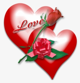 Transparent Corazon Clipart - Romantic Hearts And Roses, HD Png Download, Transparent PNG