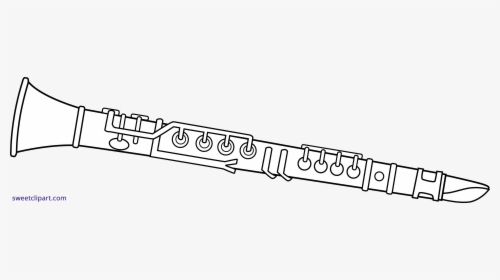 Clarinet Line Art Clipart - Simple Clarinet Clipart, HD Png Download, Transparent PNG
