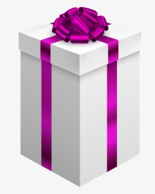 Gift Box With Purple Bow Png Clipart - Gift Box Png Transparent, Png Download, Transparent PNG