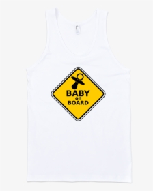 Baby On Board Fine Jersey Tank Top Unisex By Itee - White Top Front Transparent Background, HD Png Download, Transparent PNG