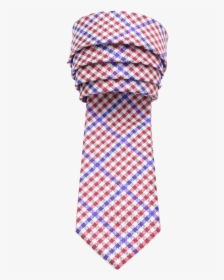 Red, White, And Blue Gingham Patterned Necktie - Tom Ford Navy Houndstooth Tie, HD Png Download, Transparent PNG