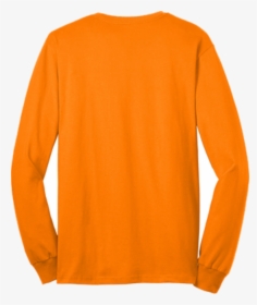 Safety Orange Pocket Long Sleeve T Shirt Back, HD Png Download, Transparent PNG