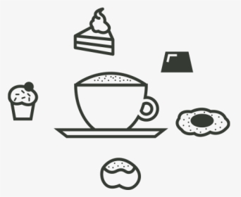 Homemade Sweets With Cappuccino - Cartoon, HD Png Download, Transparent PNG