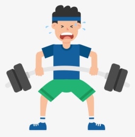 File Man Barbell Cartoon - Deadlift Gif Animated, HD Png Download, Transparent PNG