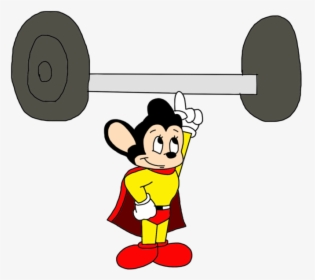 Mighty Mouse Doing Weightlifting At Olympics By - Mighty Mouse Lifting Weights, HD Png Download, Transparent PNG