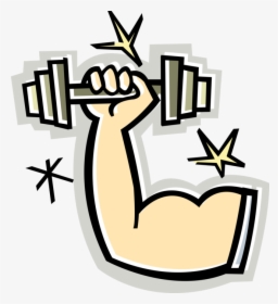 Transparent Muscular Arm Png - Cartoon Arm Lifting Weight, Png Download, Transparent PNG