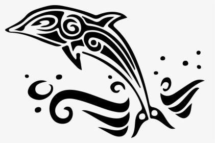 Tribal Dolphin Clip Arts - Clipart Black And White Dolphins, HD Png Download, Transparent PNG