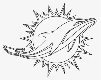 Miami Dolphin Png - Miami Dolphins Black And White, Transparent Png, Transparent PNG