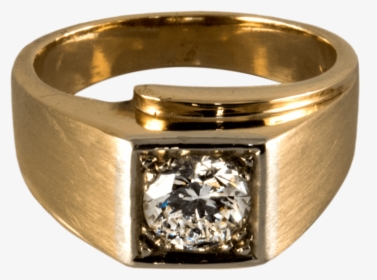 14k Two-tone Gents Antique Diamond Ring - Engagement Ring, HD Png Download, Transparent PNG