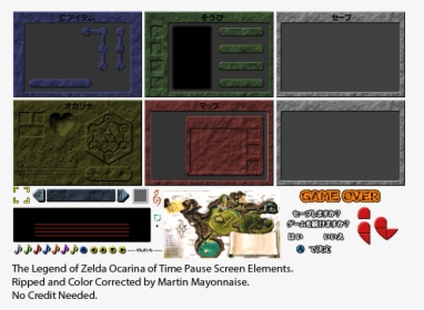 Pause Screen Elements - Zelda Ocarina Of Time Map, HD Png Download, Transparent PNG
