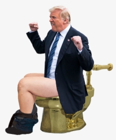 Trump Sitting On Gold Toilet, HD Png Download, Transparent PNG