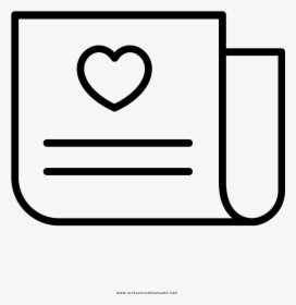 Love Letter Coloring Page - Heart, HD Png Download, Transparent PNG
