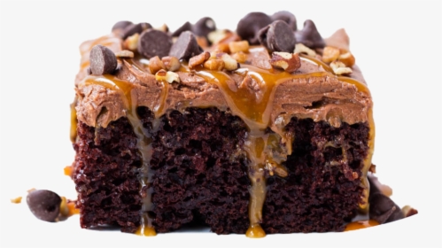Caramel Chocolate Cake With Nuts Inside Png - Chocolate Cake, Transparent Png, Transparent PNG