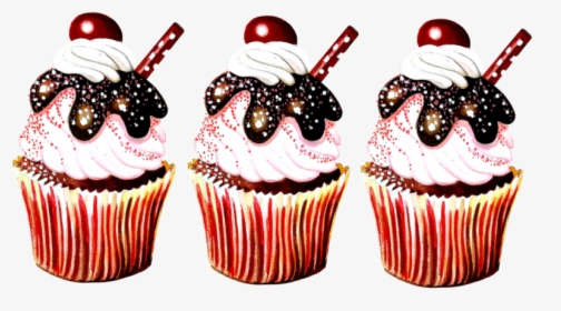 Cherry Cupcake Banner Web, HD Png Download, Transparent PNG