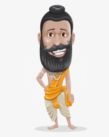 Cartoon Character Of Indian Priest, HD Png Download, Transparent PNG