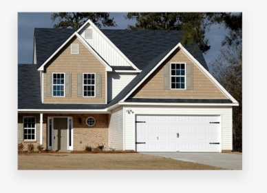 Tan House With White Garage Doors, HD Png Download, Transparent PNG