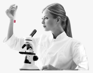 Women Scientist Png File - Microscope Pic With Girl Png, Transparent Png, Transparent PNG