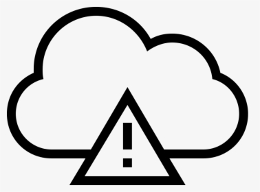 Cloud Error Outlined Interface Symbol Comments - White Triangle Warning, HD Png Download, Transparent PNG