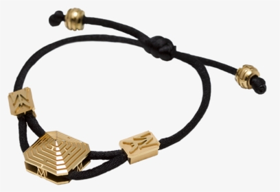 Mylife Bracelet With Black Cord And Yellow Gold Ceramic - Bracelet, HD Png Download, Transparent PNG