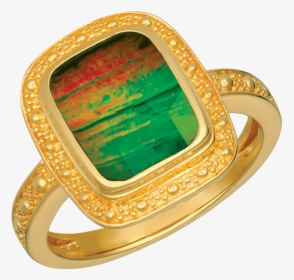 Tiffany Gold Tone Sterling Silver Ring By Korite Ammolite - Engagement Ring, HD Png Download, Transparent PNG