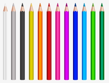 Pencils Clipart Banner Black And White Stock Colored, HD Png Download, Transparent PNG