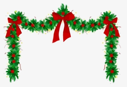 Christmas Page Flower Border Page Clipart Png - Christmas Garland Clipart, Transparent Png, Transparent PNG