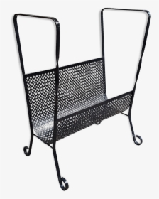 Black 50s Perforated Sheet Metal Magazine Rack - Chair, HD Png Download, Transparent PNG