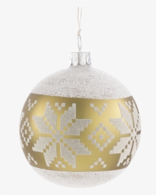 Glass Bauble Greenish Gold With White Pattern, 7 Cm - Christmas Ornament, HD Png Download, Transparent PNG