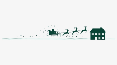 Santa And Reindeer Header, HD Png Download, Transparent PNG