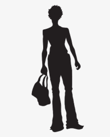 Woman With Purse Silhouette Png, Transparent Png, Transparent PNG