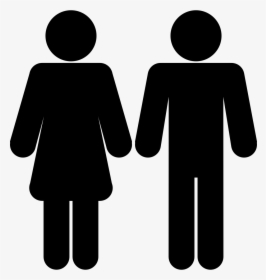 Female And Male Shapes Silhouettes Svg Png Icon Free - Stick Figures Man And Woman, Transparent Png, Transparent PNG