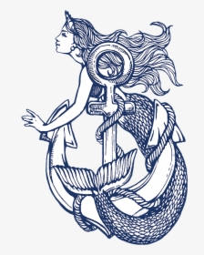 Mermaid Anchor Tattoo, HD Png Download, Transparent PNG
