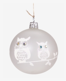 Glass Bauble Frosted White With Two White Owls, 8cm - Animierte Gifs, HD Png Download, Transparent PNG