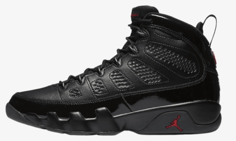 Nike Air Jordan 9 Retro Black / University Red / Anthracite - All Black Jordan Retro 9, HD Png Download, Transparent PNG