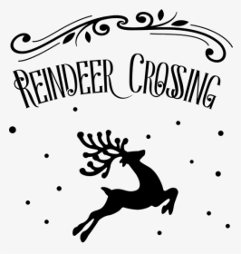 S50032 “reindeer Crossing” 18 X 18″ Wood Plank Sign - Oh Deer Christmas Is Here, HD Png Download, Transparent PNG